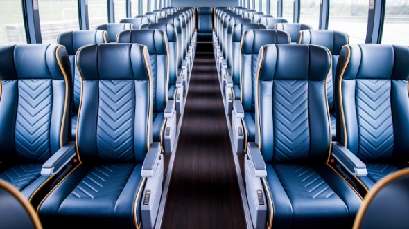 vista 50 passenger charter bus inside